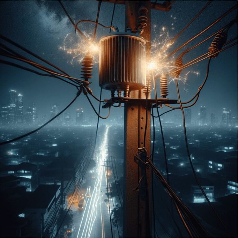 transformador em curto e cidade sem luz